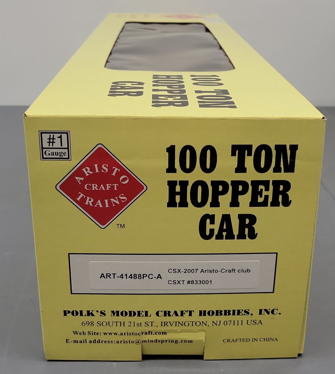 Aristo-Craft 41488PC-A CSX 100 Ton Hopper Car #833001 EX/Box