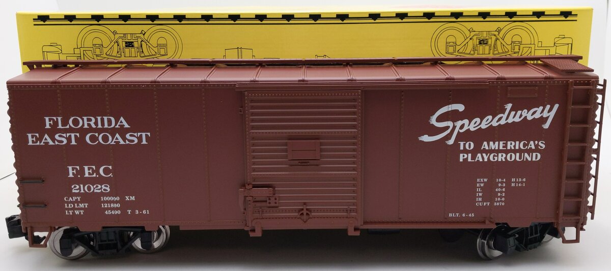 Aristo-Craft Art-46082X-2 G Scale Florida East Coast Steel Boxcar #21028 NIB