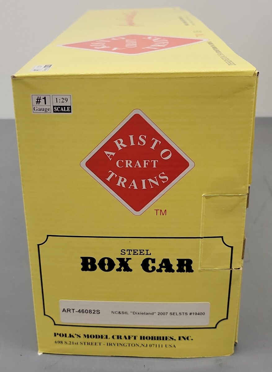Aristo-Craft 46082S G Scale NC&STL "Dixieland" 2007 Boxcar #19400 (Metal Wheels) EX/Box