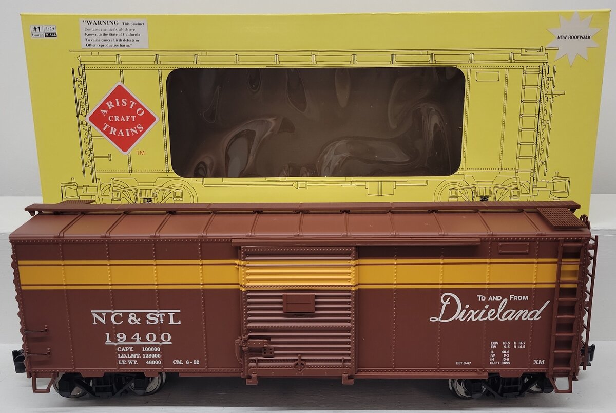 Aristo-Craft 46082S G Scale NC&STL "Dixieland" 2007 Boxcar #19400 (Metal Wheels) EX/Box