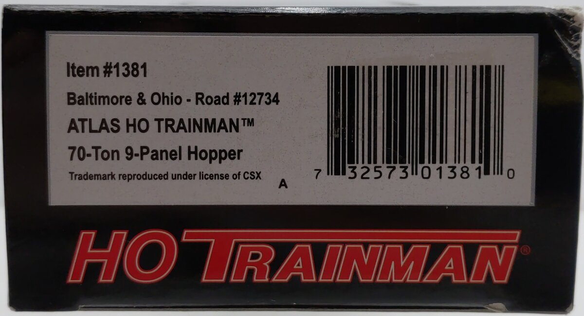Atlas 1381 HO Scale B&O 70T 9 Panel Hopper #12734 LN/Box
