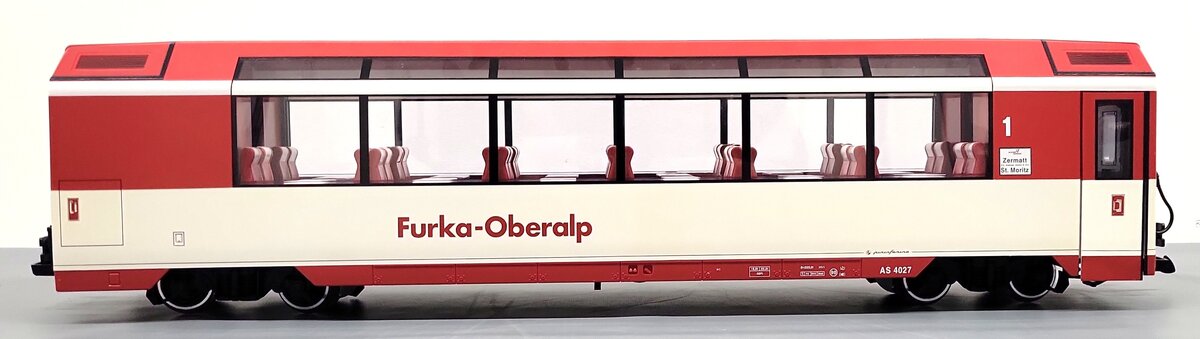 LGB 30660 G Scale Furka-Overalp Open Top Passenger Car - Metal Wheels LN/Box