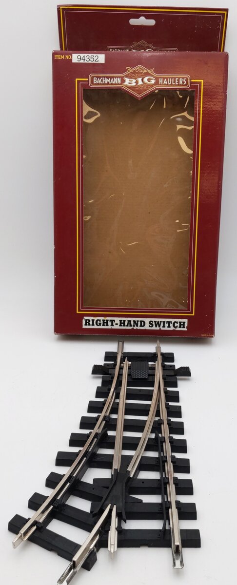 Bachmann 94352 G Right-Hand Manual Switch Turnout Steel Track EX/Box
