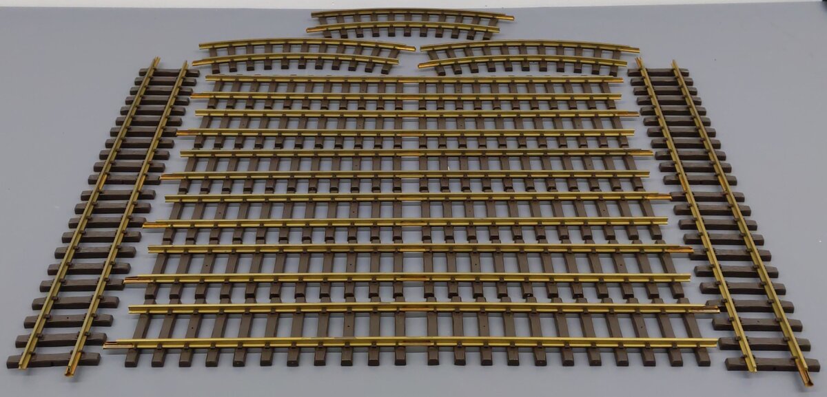 LGB G Scale Assorted Curved and Straight Brass Track Sections [11] VG