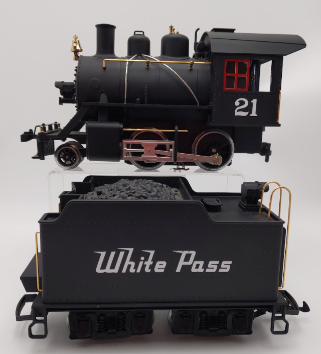 LGB 72425 G Gauge White Pass 2-4-0 Steam Locomotive & Tender #21 EX