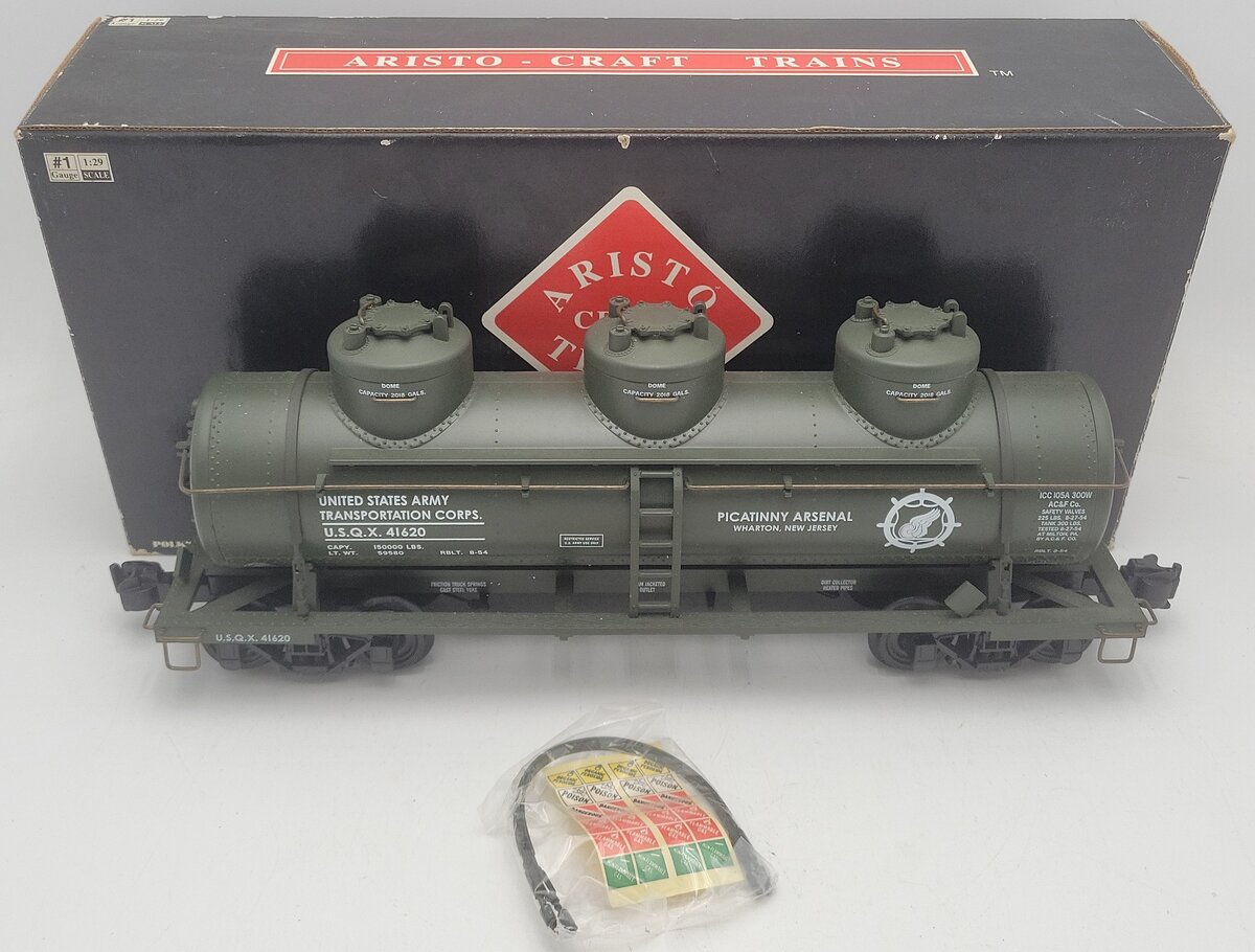 Aristo-Craft 41620 US Army Triple Dome Tank Car EX/Box