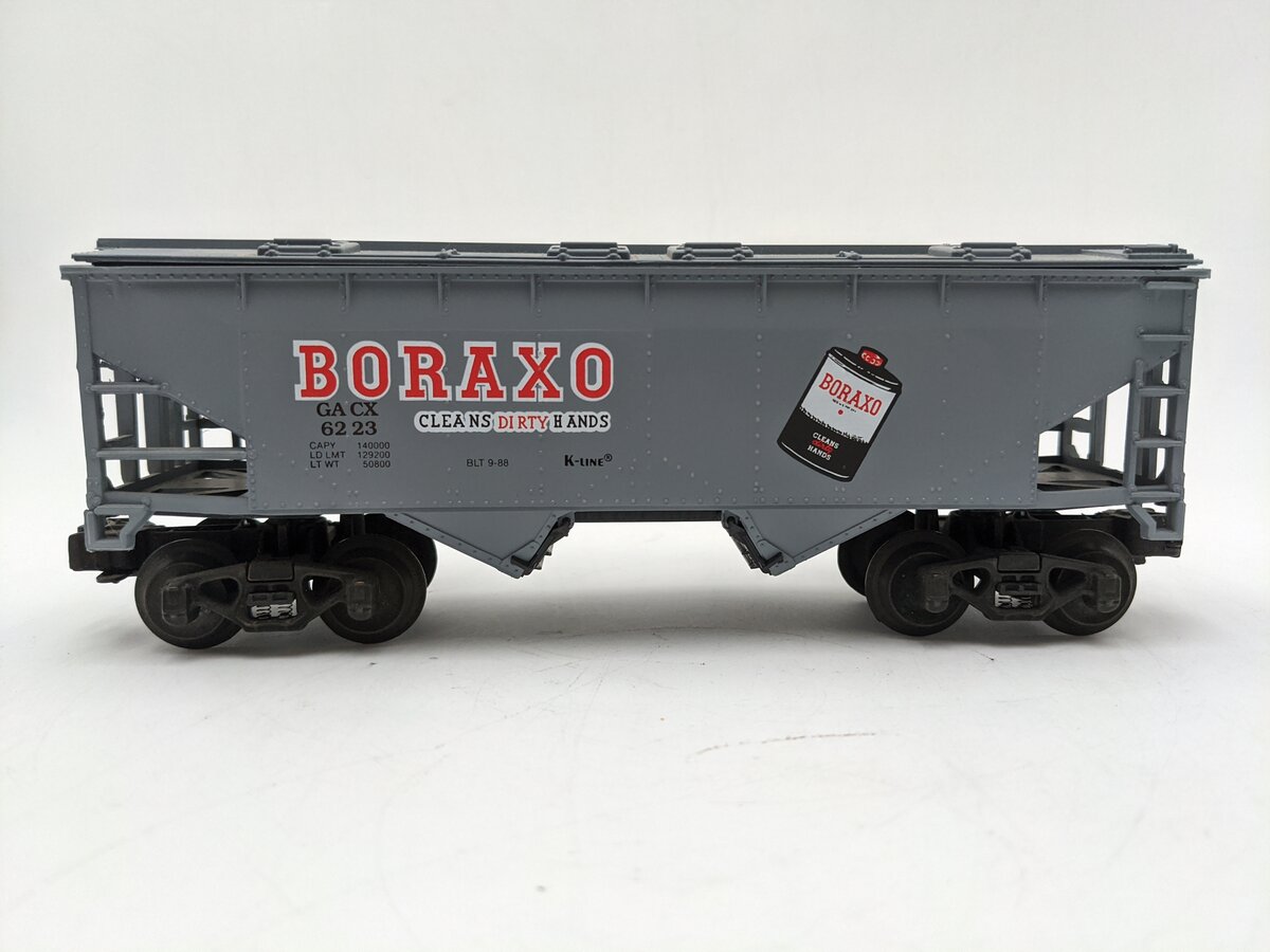 K-Line K6223 O Gauge Boraxo 2-Bay Covered Hopper Car #6223 EX