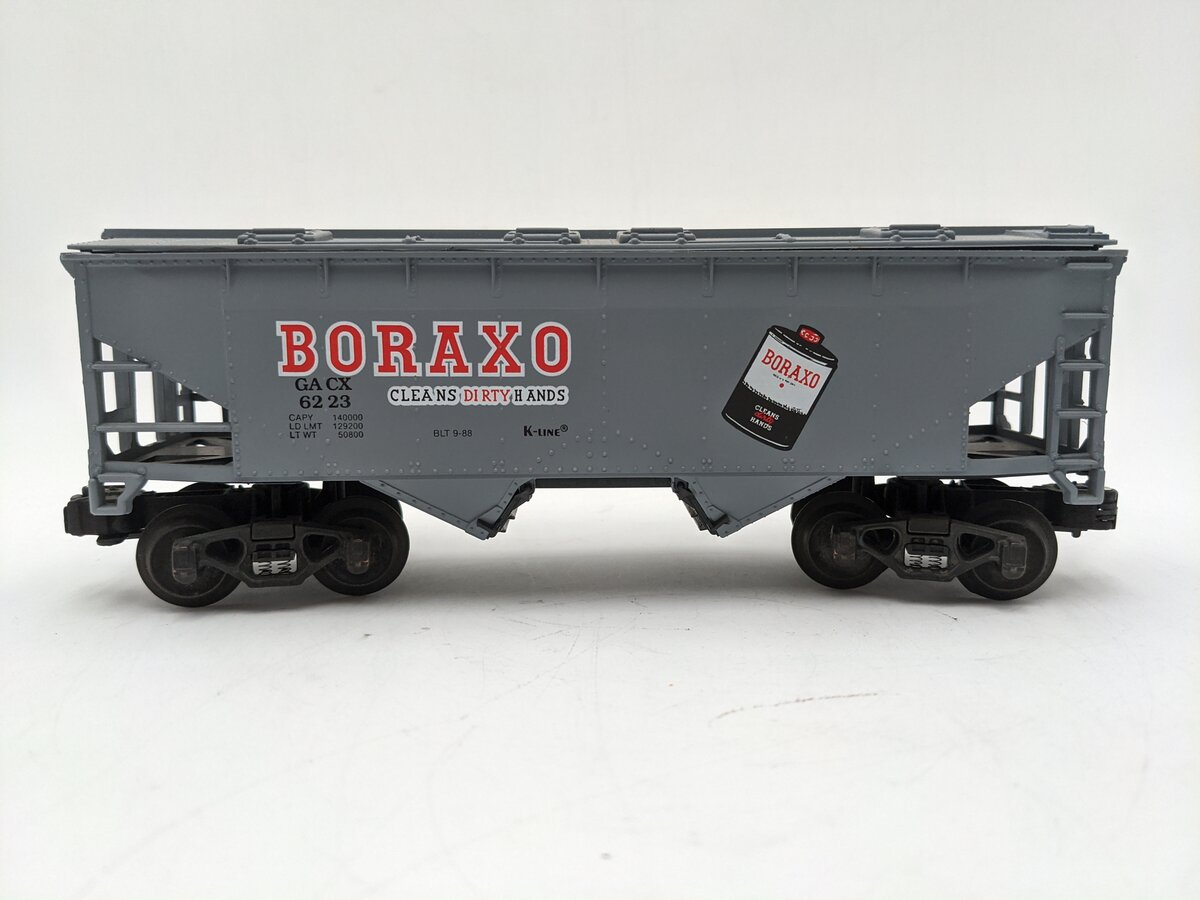 K-Line K6223 O Gauge Boraxo 2-Bay Covered Hopper Car #6223 EX