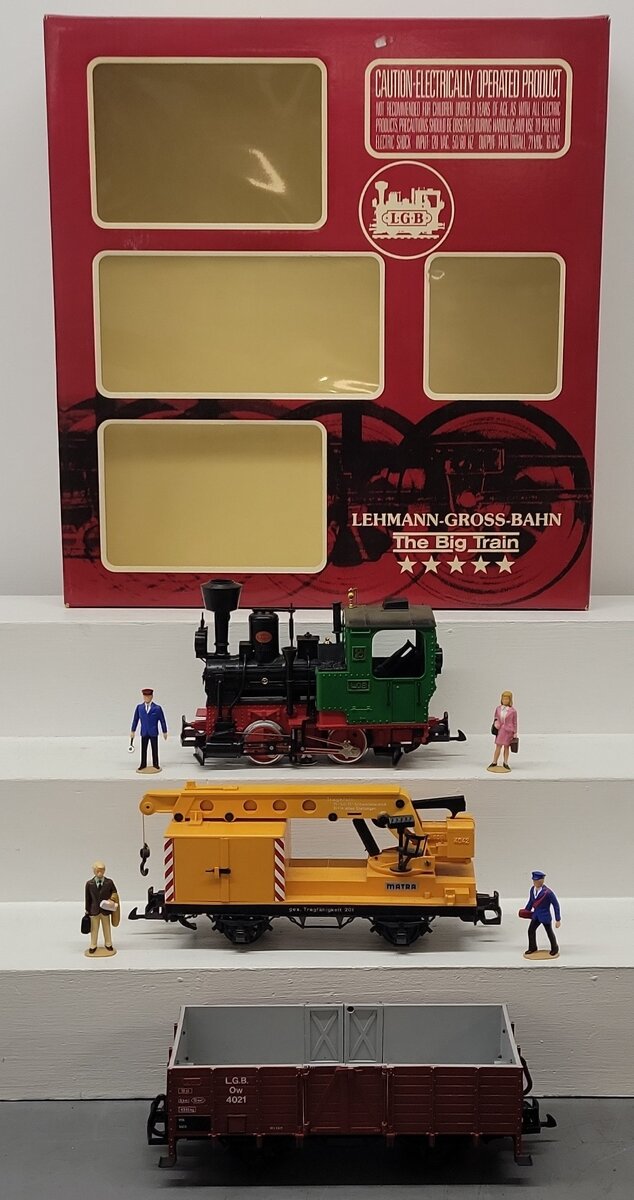 LGB 20501 Goods G Gauge Steam Freight Train Set with Crane EX/Box