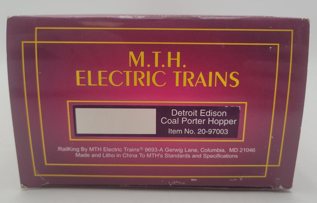 MTH 20-97003 O Gauge Detroit Edison Coal Porter Hopper #6105 EX/Box