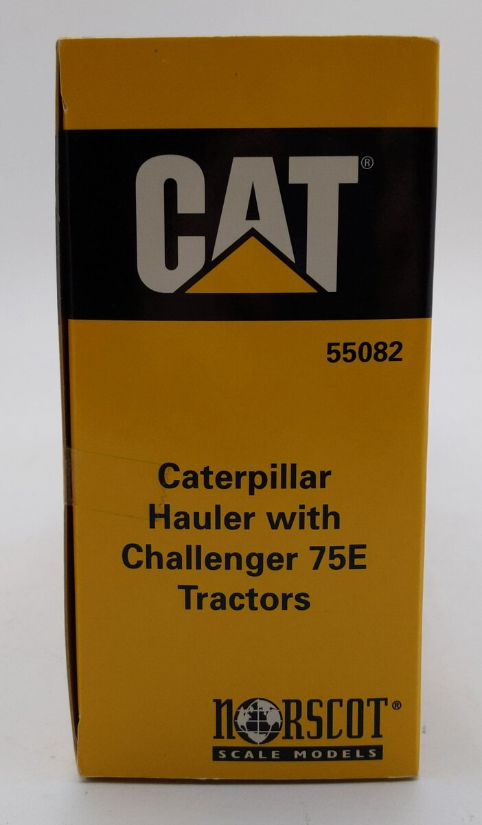 Norscot 55082 1:64 Peterbilt Caterpillar Hauler with Challenger 75E Tractors LN/Box