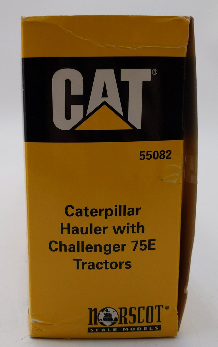 Norscot 55082 1:64 Peterbilt Caterpillar Hauler with Challenger 75E Tractors LN/Box