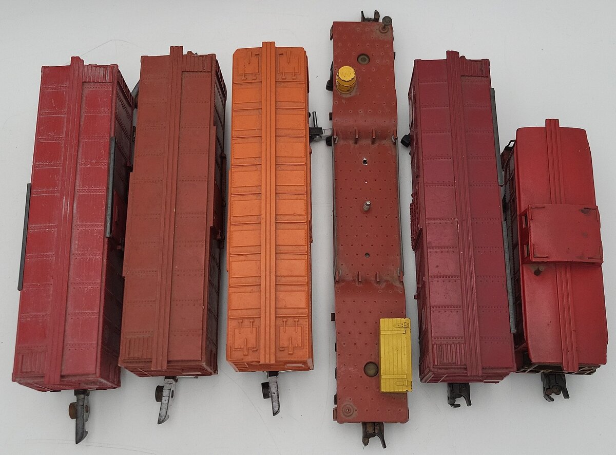American Flyer Vintage S Gauge Freight Cars: 642, 633, 948, 976, 904, 623 [6] VG