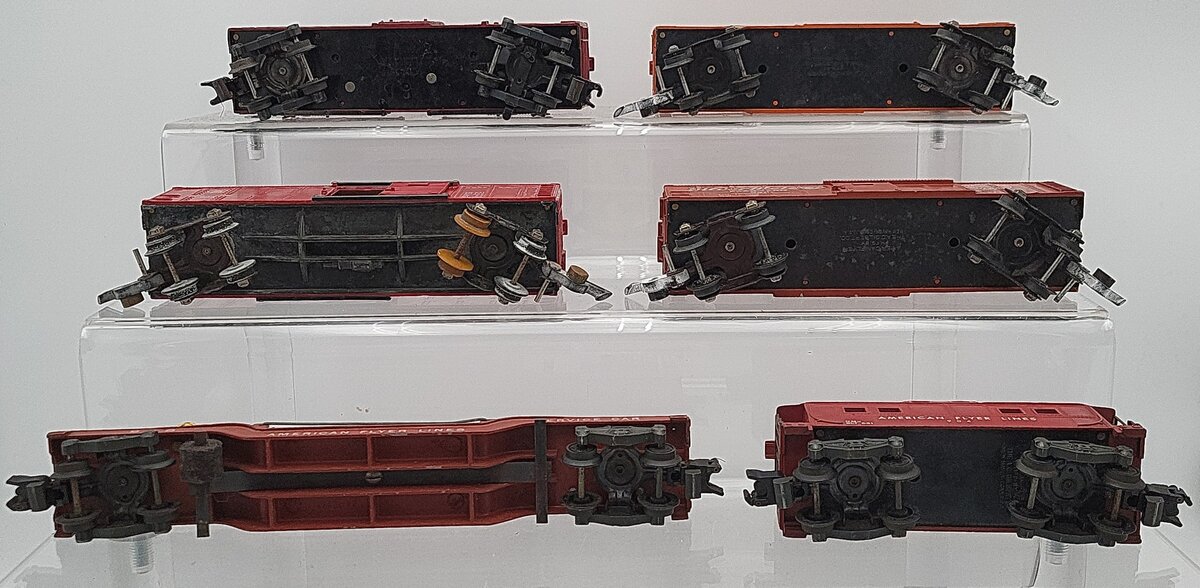 American Flyer Vintage S Gauge Freight Cars: 642, 633, 948, 976, 904, 623 [6] VG