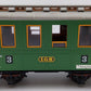 LGB 3014 G Scale Green Coach Car #3 VG
