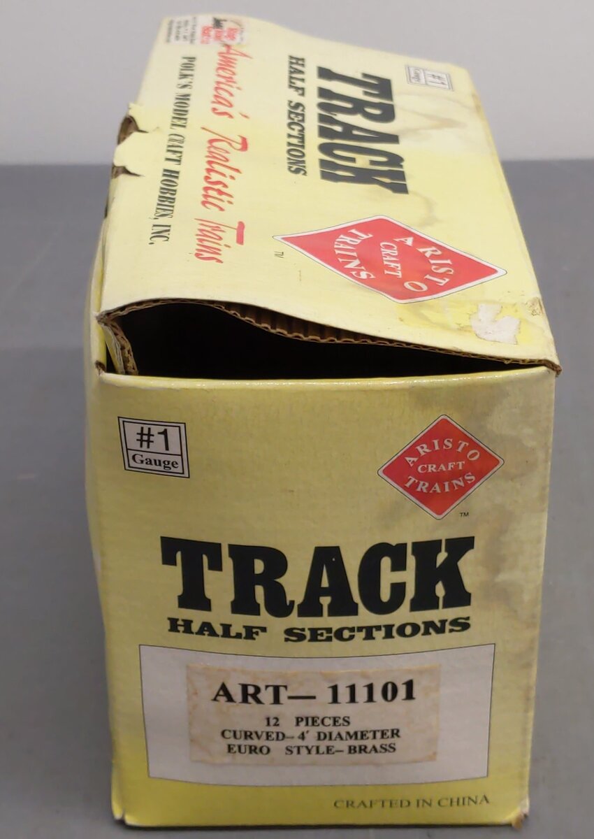 Aristo-Craft 11101 Euro Brass 4 Ft Diameter 1/2 Curved Track Sections [12] VG/Box
