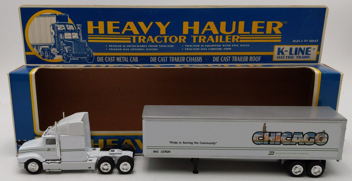 K-Line K810903 Burlington North Chicago Heavy Hauler Semi-Truck & Trailer LN/Box
