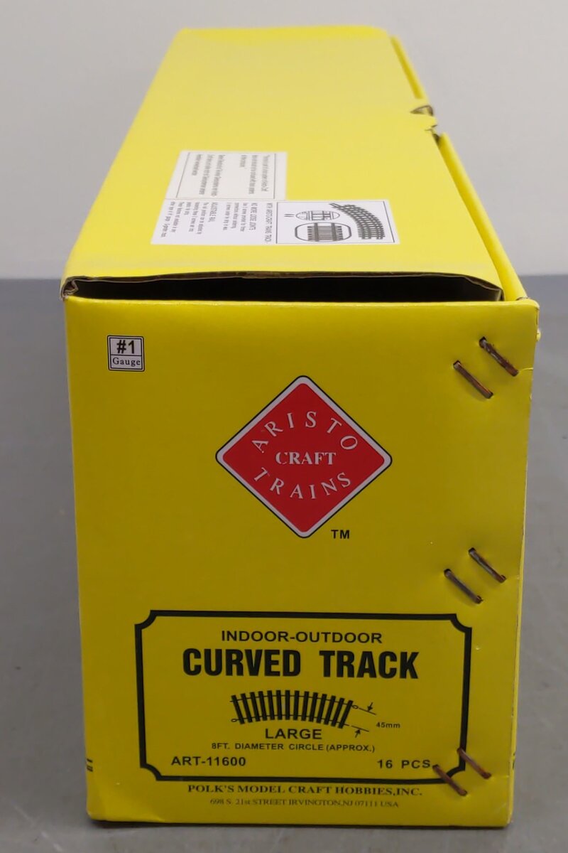 Aristo-Craft 11600 G Scale Euro Brass 8' Diameter Large Curved Track (Box of 16) VG/Box