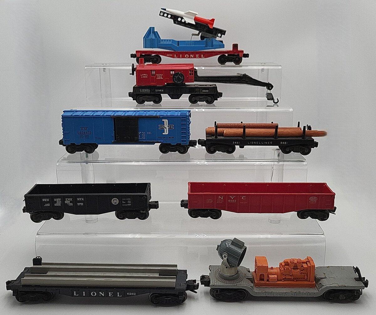 Lionel Vintage O Gauge Freight Cars: 6650,3520,6560,3461,347000,6262,6462 [8] VG