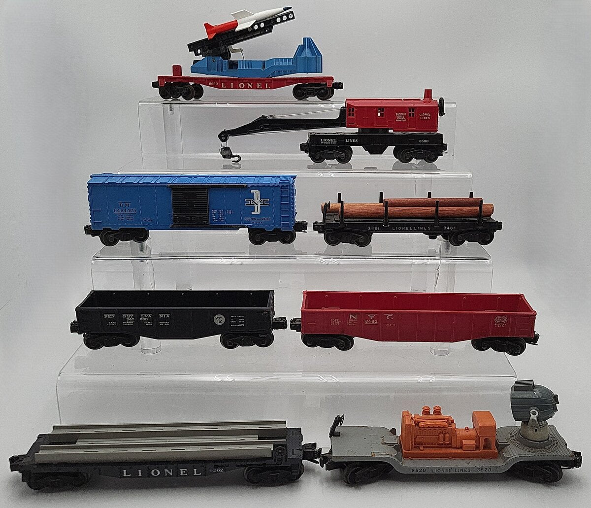Lionel Vintage O Gauge Freight Cars: 6650,3520,6560,3461,347000,6262,6462 [8] VG