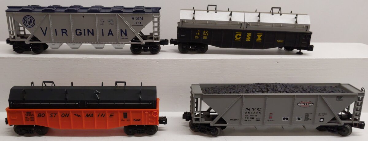 Lionel O Gauge Assorted Freight Cars [4]/Box