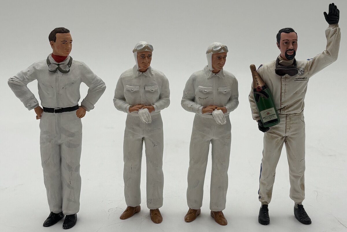 Preiser G Early Motor Racing Drivers Figures Lot (Set of 4) EX