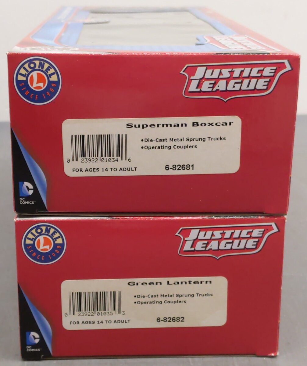 Lionel 6-82684 O Superman/Green Lantern Boxcar 2-Pack EX/Box