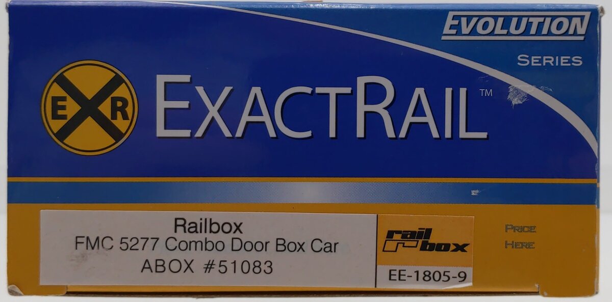ExactRail EE-1805-9 HO Scale Railbox FMC 5277 Combo Door Boxcar #51083 LN/Box