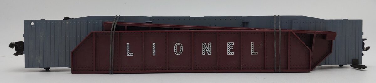 Lionel 6418 Vintage O Girder Bridge Machinery Car with Maroon Girders VG