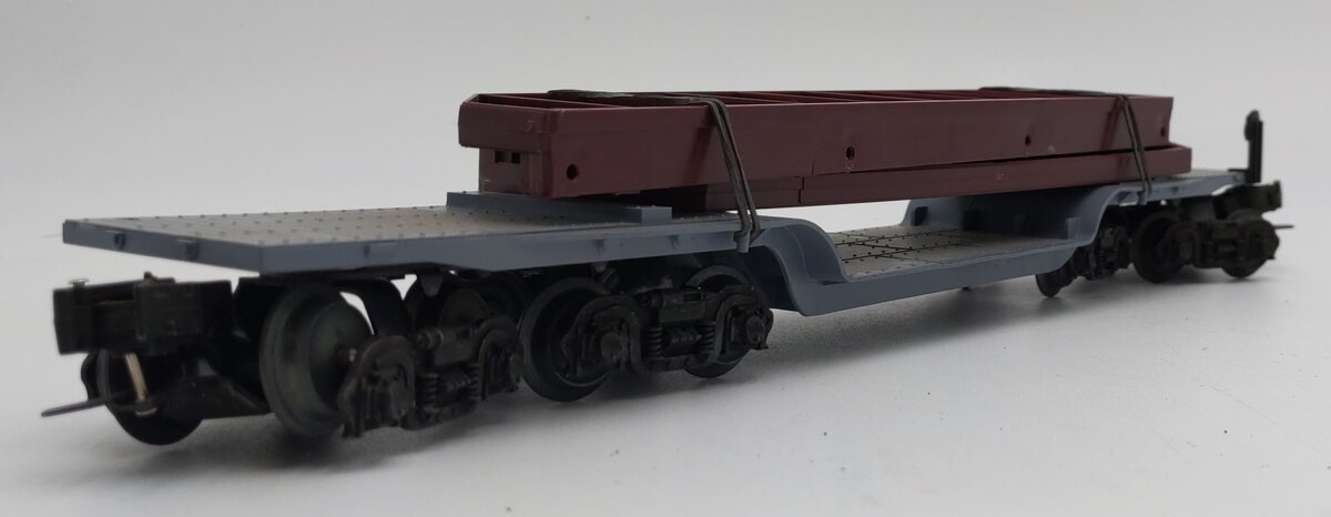 Lionel 6418 Vintage O Girder Bridge Machinery Car with Maroon Girders VG