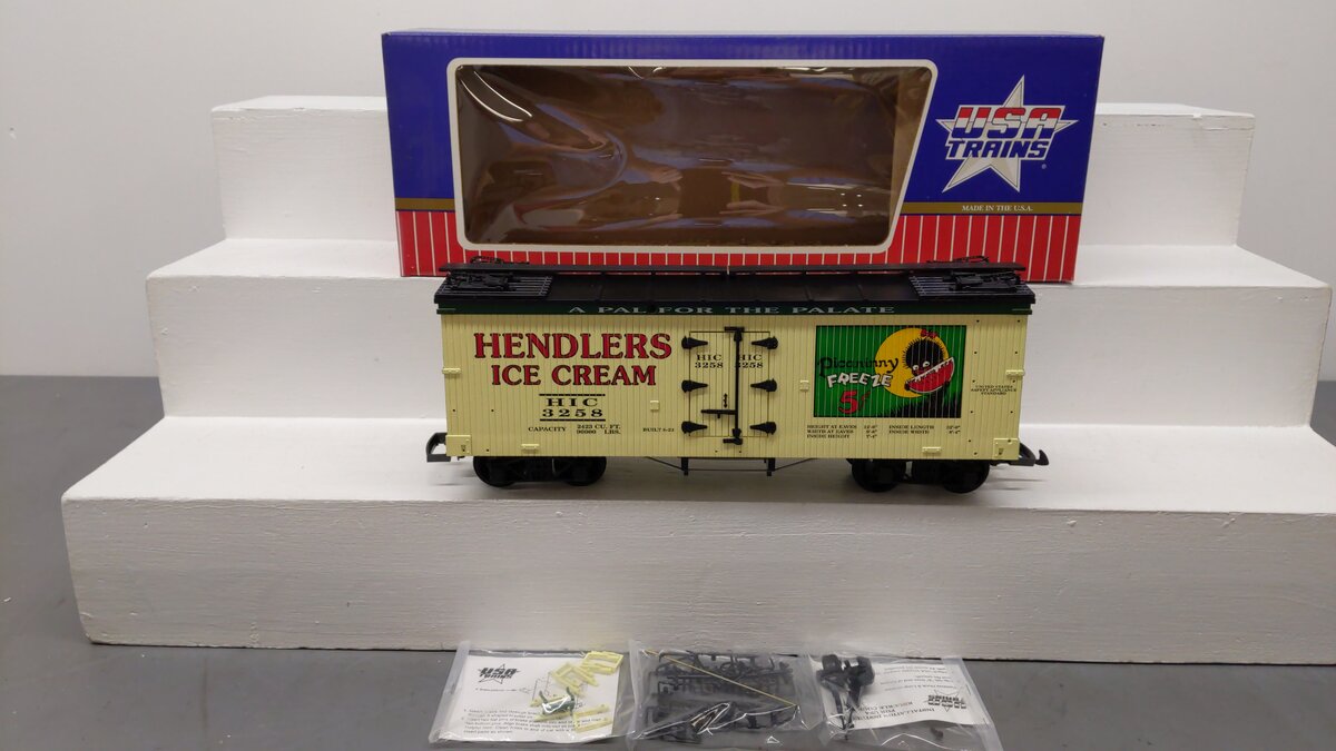 USA Trains 16232 G Hendlers Ice Cream Refrigerator Car EX/Box
