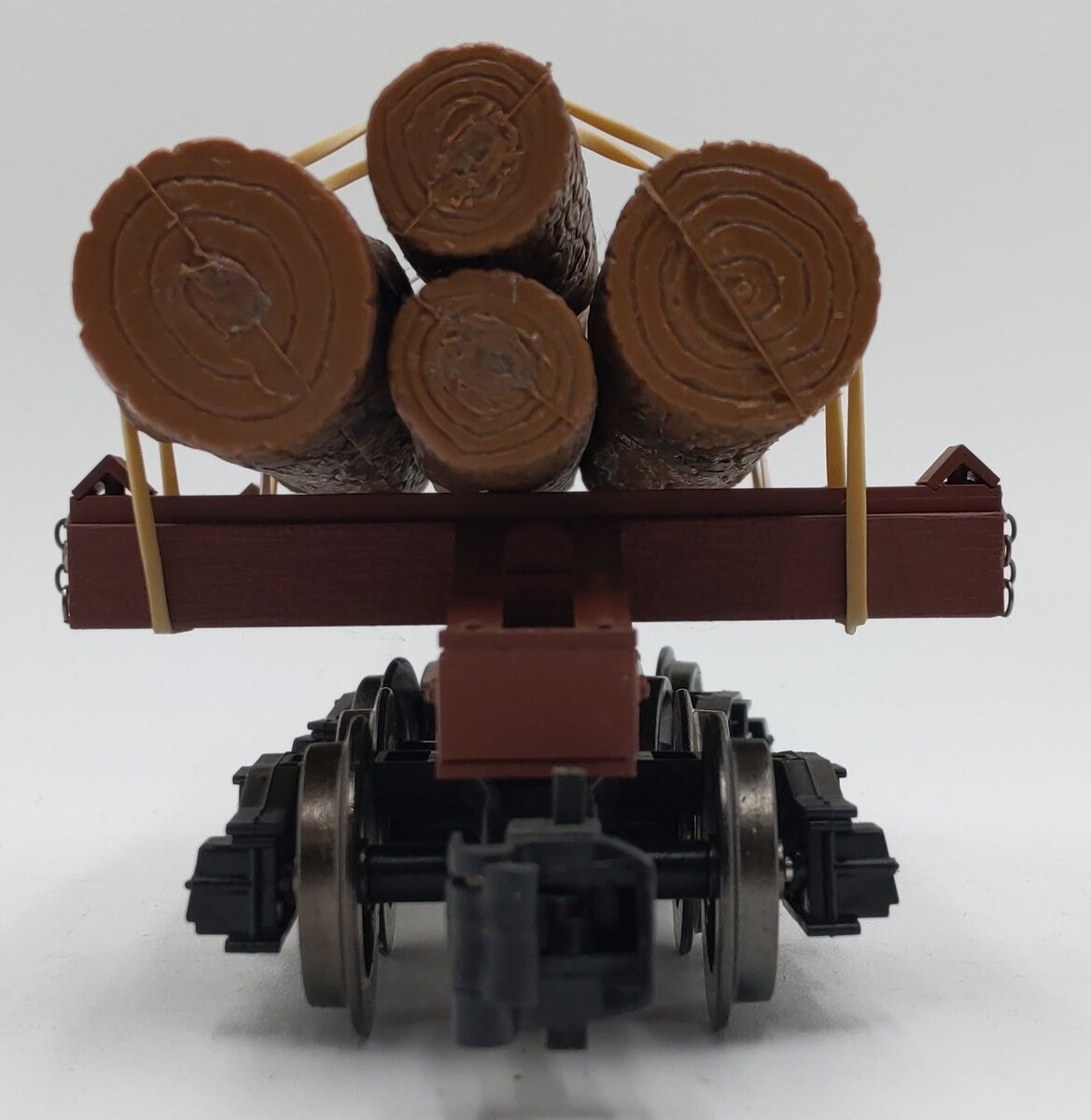 Bachmann 98490 G Scale Skeleton Log Car w/Log Load - Metal Wheels EX