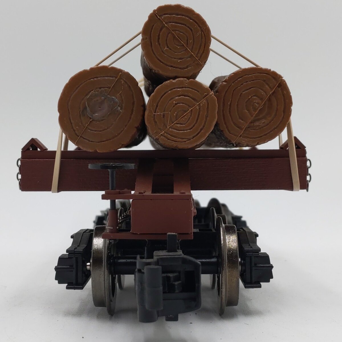 Bachmann 98490 G Scale Skeleton Log Car w/Log Load - Metal Wheels EX