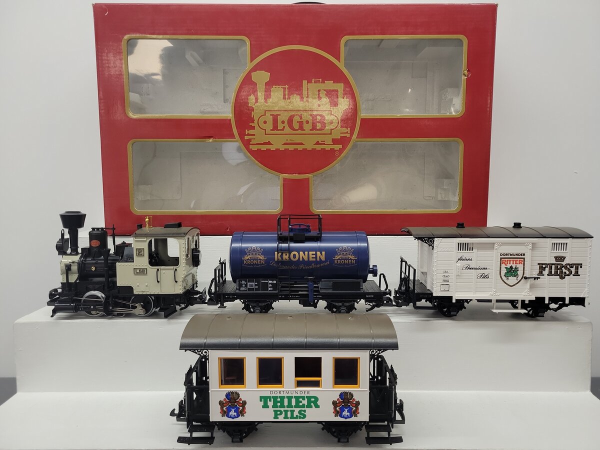 LGB 020087 G Gauge Steam Freight Train Set EX/Box