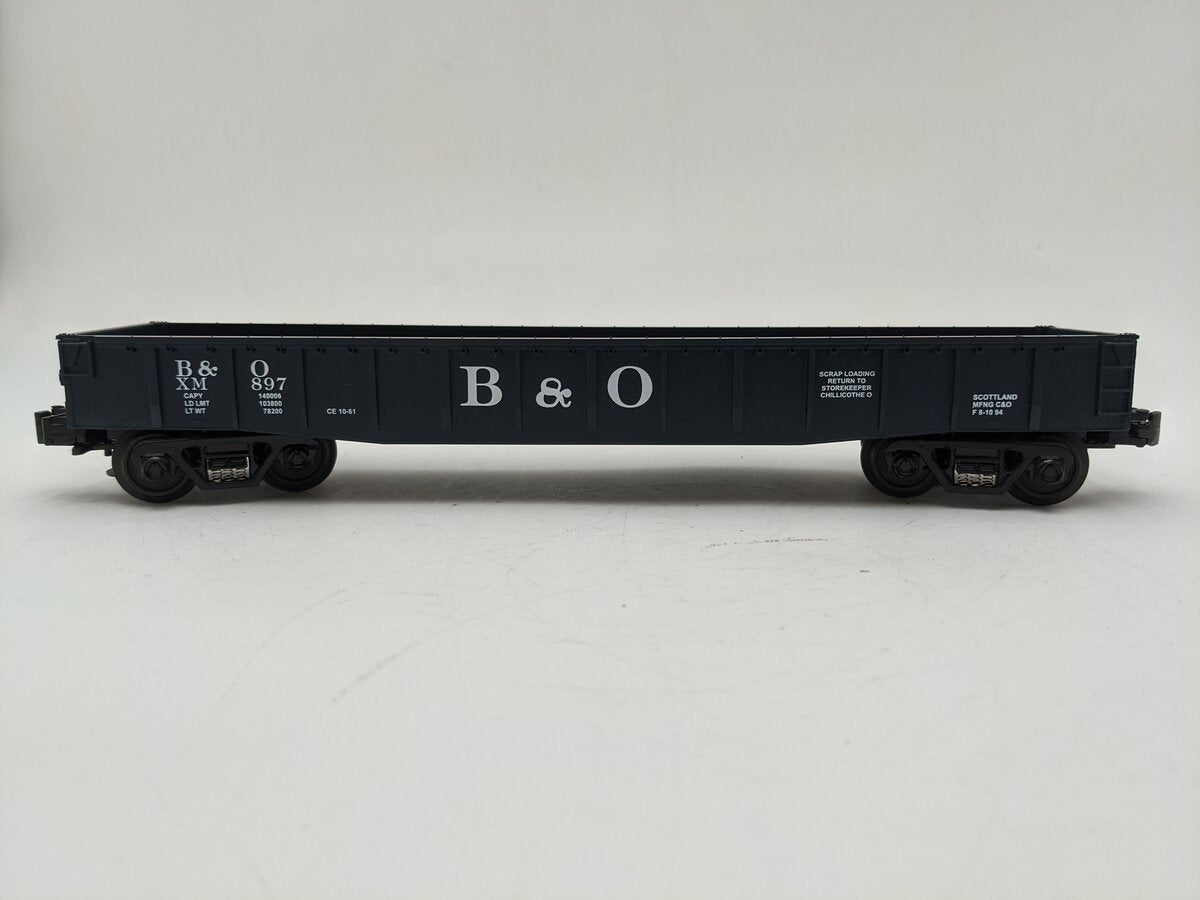 MTH 30-7213 O Gauge Baltimore and Ohio Gondola #897 EX