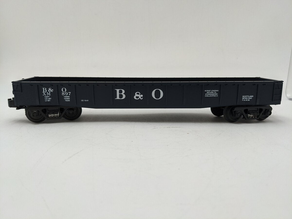 MTH 30-7213 O Gauge Baltimore and Ohio Gondola #897 EX
