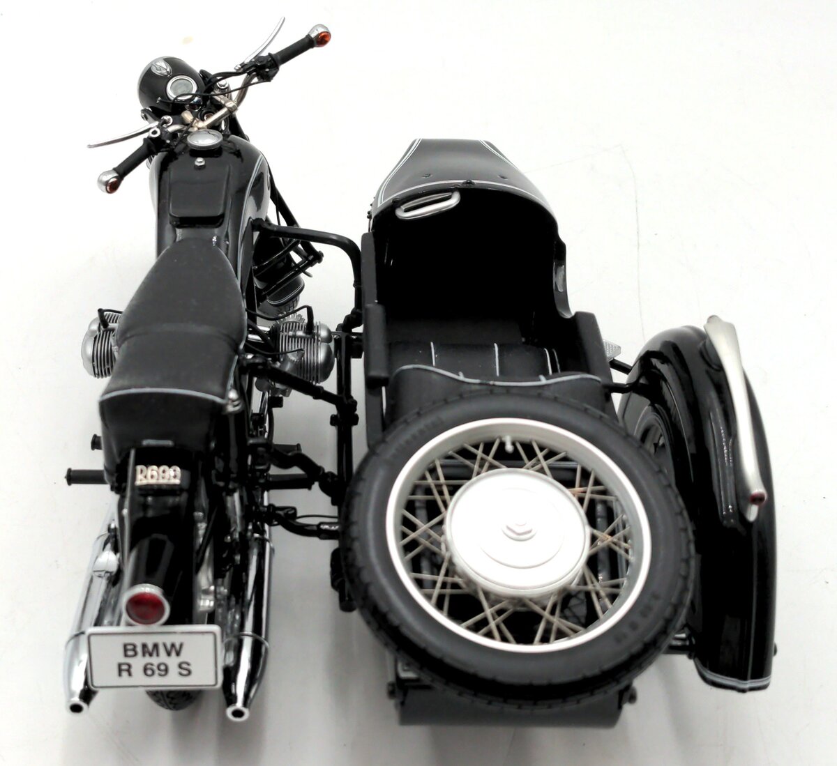 Schuco 06659 1:10 Diecast BMW R69S Motorcycle w/ Steib TR500 Sidecar EX
