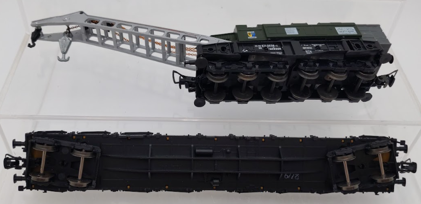 HO Scale Liliput 210 00 Crane Car & Fleischmann 5287 Flatcar [2] VG/Box