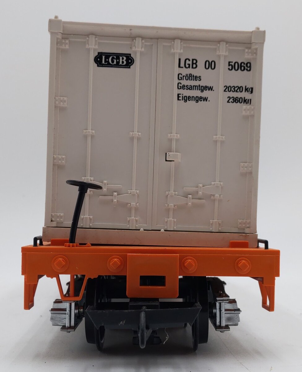 LGB 4260-DG G Scale Wilson Brothers Flatcar w/Containers #107 VG