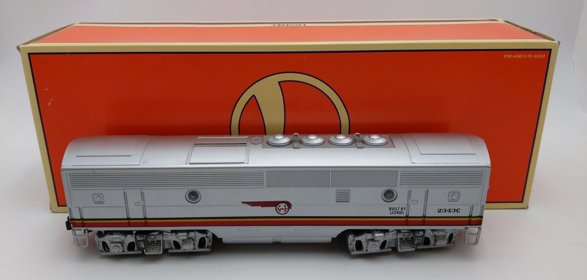 Lionel 6-18129 O Gauge Santa Fe F3 Non-Pwd B-Unit Diesel Locomotive #2343C EX/Box