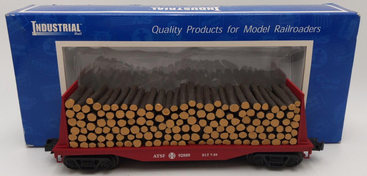 Industrial Rail 7005 O Gauge ATSF Bulkhead Flatcar #92889 EX/Box