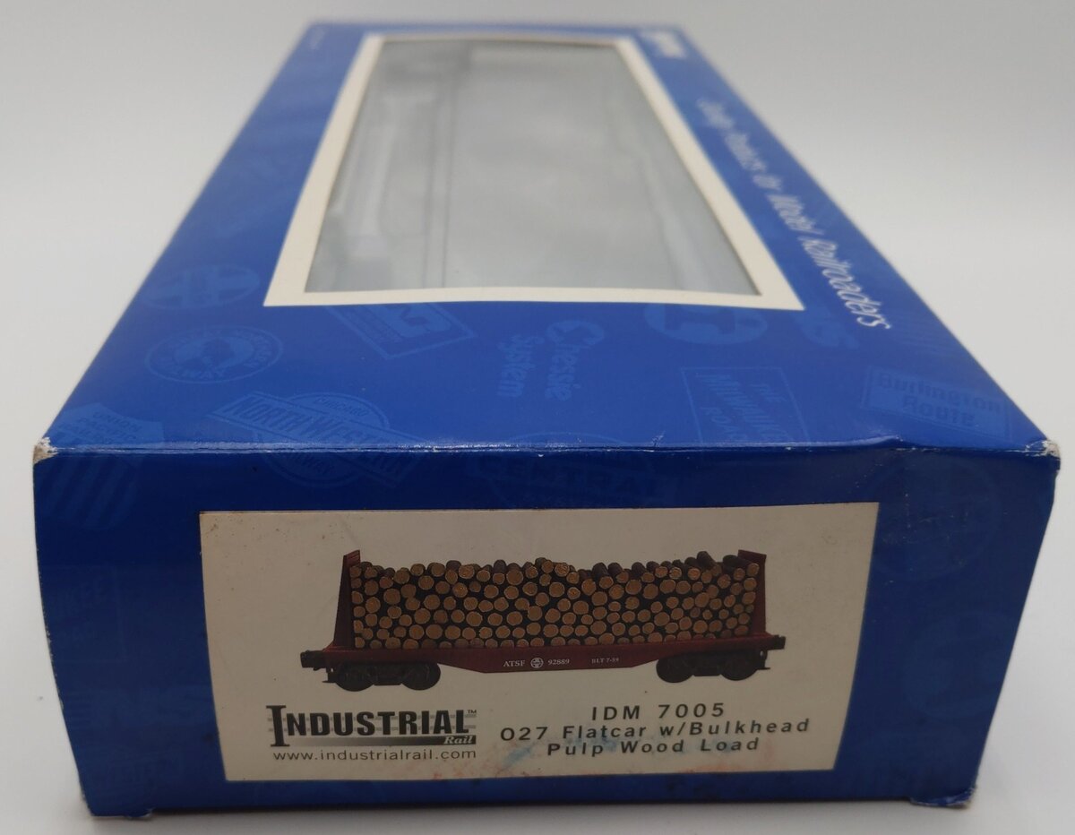 Industrial Rail 7005 O Gauge ATSF Bulkhead Flatcar #92889 EX/Box