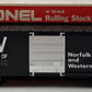 Lionel 6-9604 O Gauge Norfolk & Western Hi-Cube Boxcar EX/Box