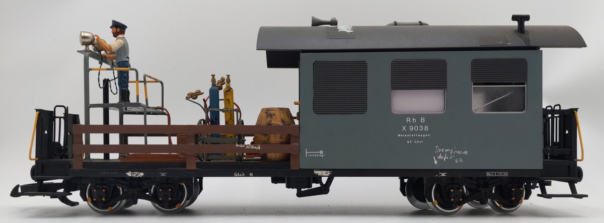 LGB G Scale Custom RHB Werkstattwagen Work Caboose #X9038