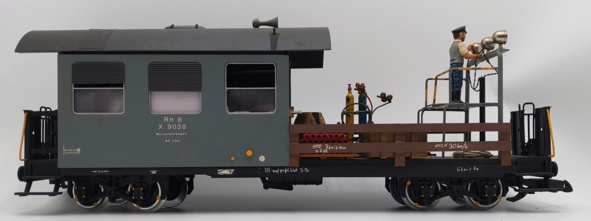 LGB G Scale Custom RHB Werkstattwagen Work Caboose #X9038