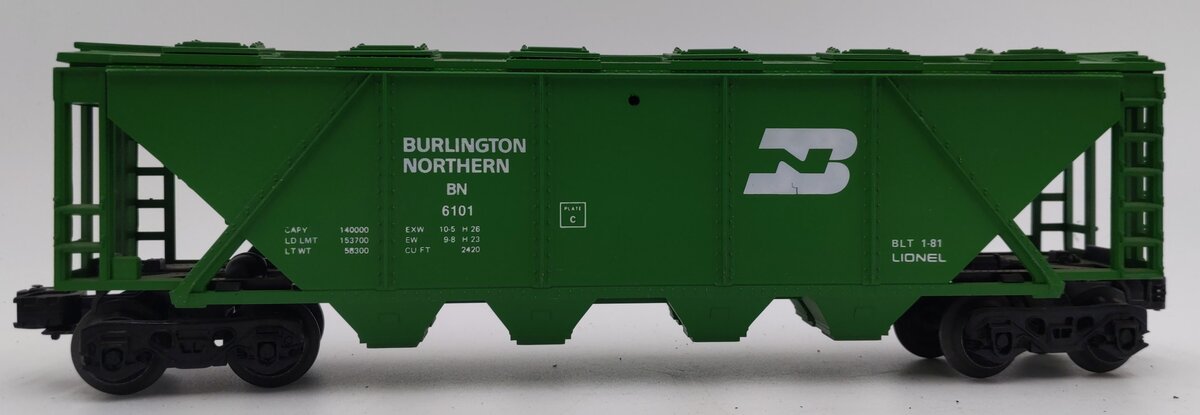 Lionel 6-6101 O Gauge Burlington Northern Covered Hopper EX