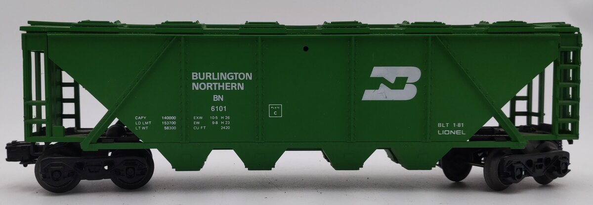 Lionel 6-6101 O Gauge Burlington Northern Covered Hopper EX