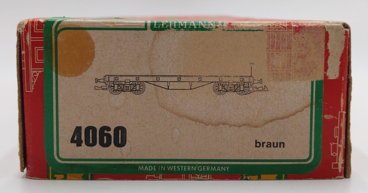 LGB 4060 G Scale Denver & Rio Grande Western Flatcar w/Stakes #4060 EX/Box