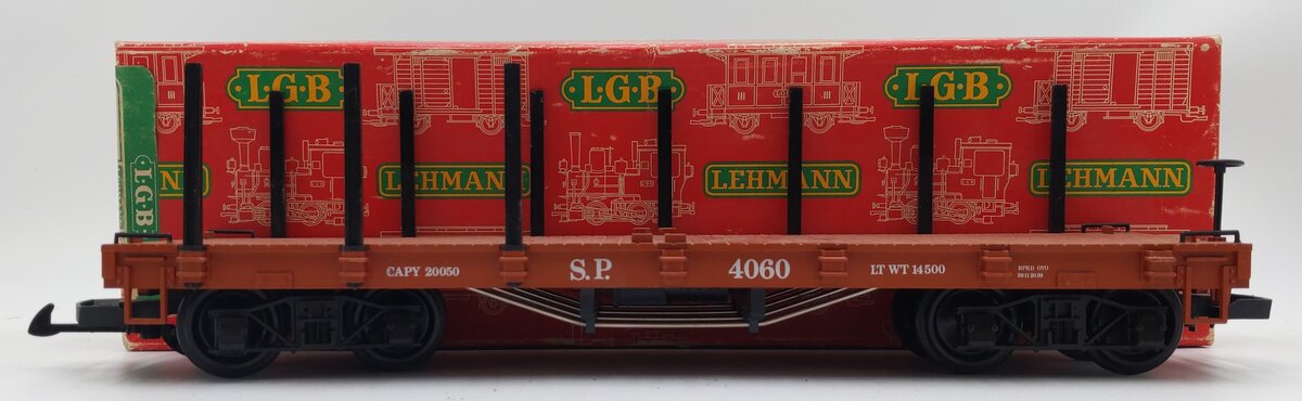 LGB 4060 G Scale Denver & Rio Grande Western Flatcar w/Stakes #4060 EX/Box