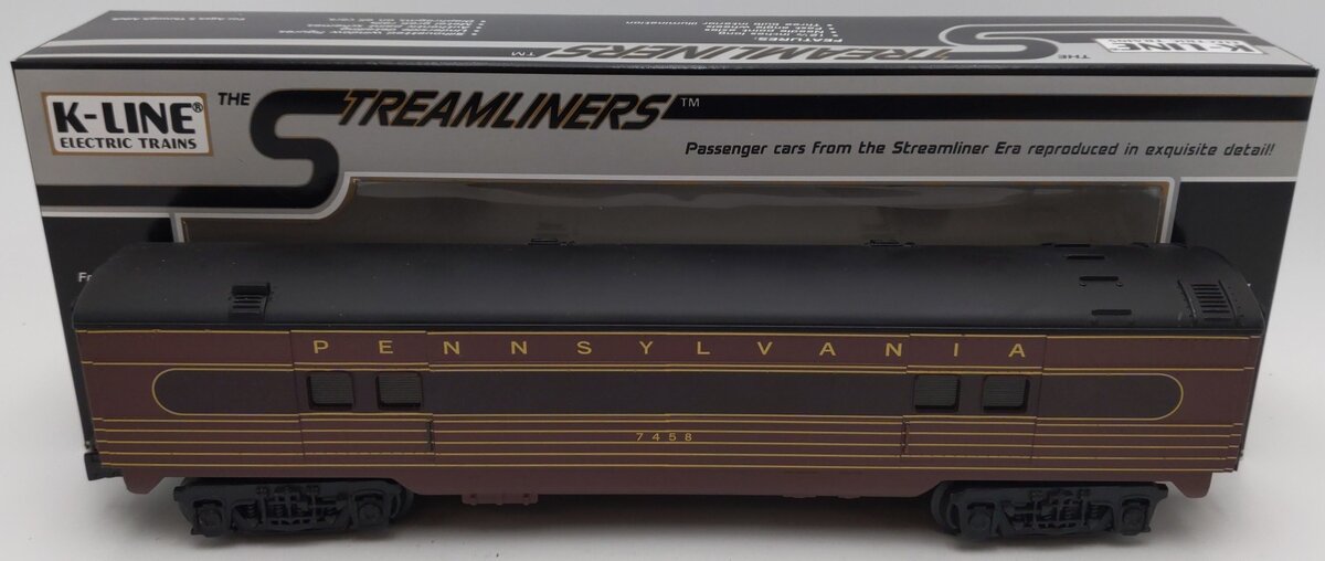 K-Line K4580-7458 O PRR "Fleet of Modernism" 12.5" Streamliner Baggage Car #7458 EX/Box